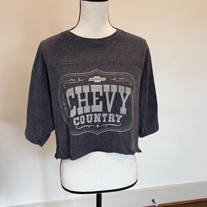 GM Chevy Country Gray Cropped T-Shirt Size Medium (8/10)